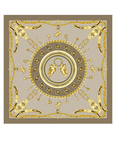 Beige scarf 90x90cm in ANGELS printed silk